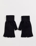 Asos Design Fingerless Gloves In Black
