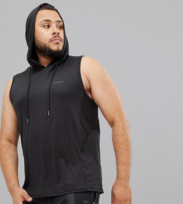 Tribeka Plus Sleeveless Gym Hoodie - Black