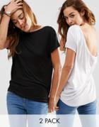 Asos T-shirt With Scoop Back 2 Pack Save 15%