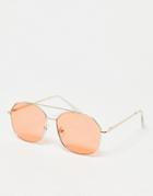 Svnx Mini 70's Aviator Sunglasses In Orange