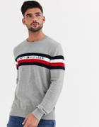 Tommy Hilfiger Casper Crew Knit Sweater In Gray