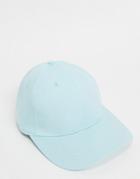 Asos Design Baseball Cap In Light Blue-blues