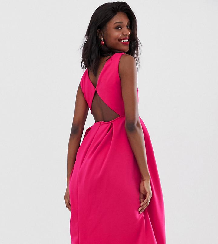 True Violet Maternity Cut Out Back Skater Dress-pink