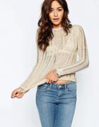 Asos Sweater With Vintage Pointelle Look - Beige