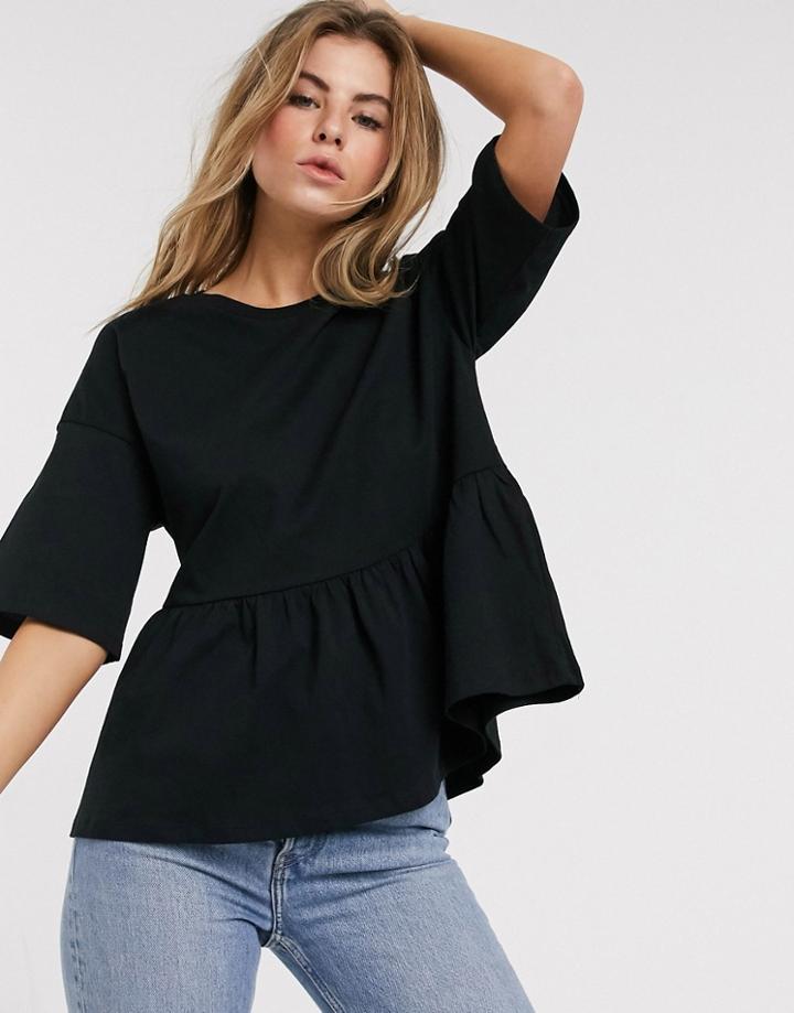 Asos Design Casual Smock Top-black