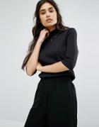 Adpt Madelyn High Neck Top - Black