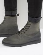Asos Lace Up Boots In Gray - Gray