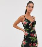 Brave Soul Tall Romper In Tropical Floral Print - Multi