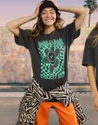 Asos Design Oversized T-shirt With Take It Easy Print In Charcoal-grey