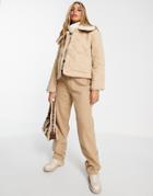 & Other Stories Organic Cotton Quilted Jacket With Contrast Collar In Beige-neutral