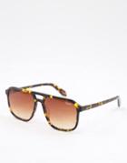 Quay On The Fly Womens Navigator Sunglasses In Yellow Tort-brown