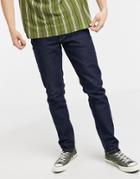 Topman Cotton Blend Stretch Slim Jeans In Raw Denim-blues