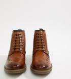 Base London Wide Fit Hurst Brogue Boots In Tan - Tan