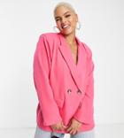 Naanaa Plus Dad Blazer In Fuchsia-pink