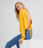 Asos Tall Sweatshirt With Open Knot Back - Yellow