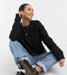 Asos Design Tall Organic Cotton Oversized Sweatshirt In Black