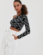 Asos Design Love One Shoulder Sweater-multi