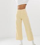 Weekday Wide Leg Cropped Jeans In Pastel Yellow - Yellow