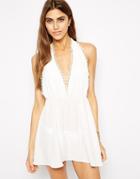 Oh My Love Pom Pom Beach Dress-white