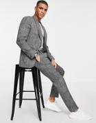 Topman Skinny Suit Pant In Gray Check-grey
