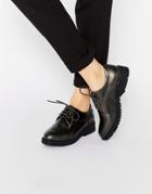 Blink Chunky Sole Clean Lace Up Flat Shoes - Gunmetal