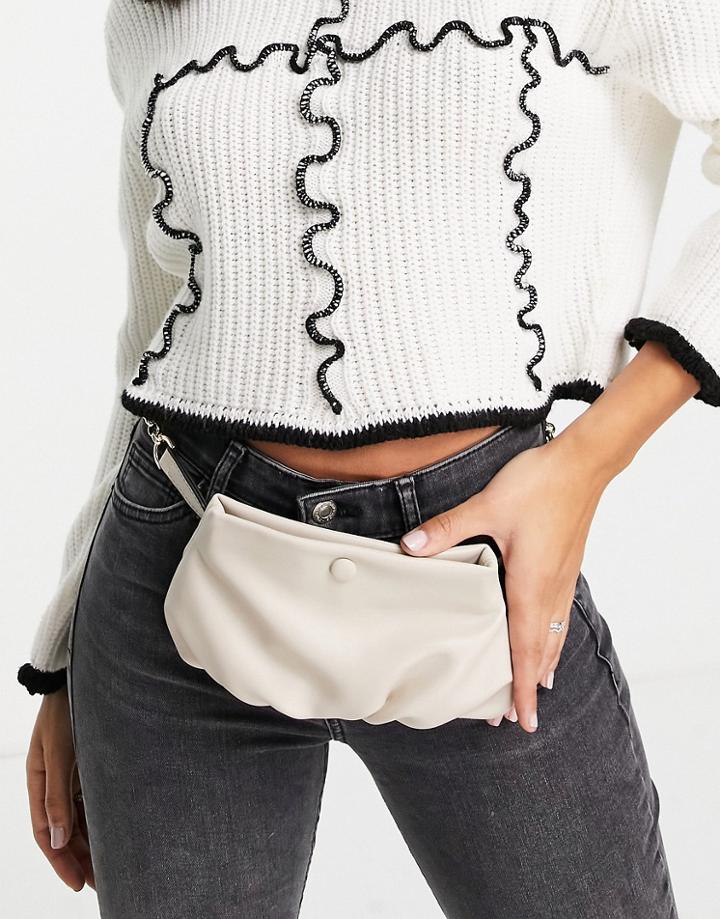 Topshop Scrunchie Belt Bag In Stone-neutral