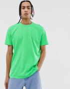 Asos Design Relaxed T-shirt In Washed Neon Green