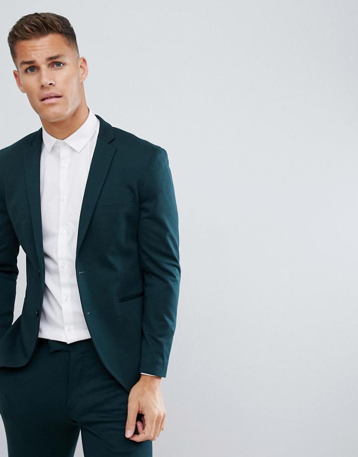 Jack & Jones Premium Suit Jacket In Slim Fit Stretch - Green