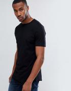 River Island Longline T-shirt With Curved Hem In White