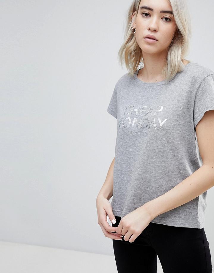 Cheap Monday Have Foil Logo T-shirt - Gray