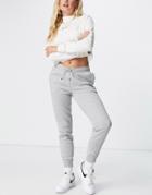 Nike Essential Fleece Cuffed Sweatpants In Gray Heather-grey