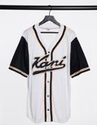 Karl Kani Varsity Block Baseball Shirt In White