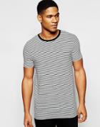 Asos Loungewear Muscle T-shirt In Gray And Black Stripe