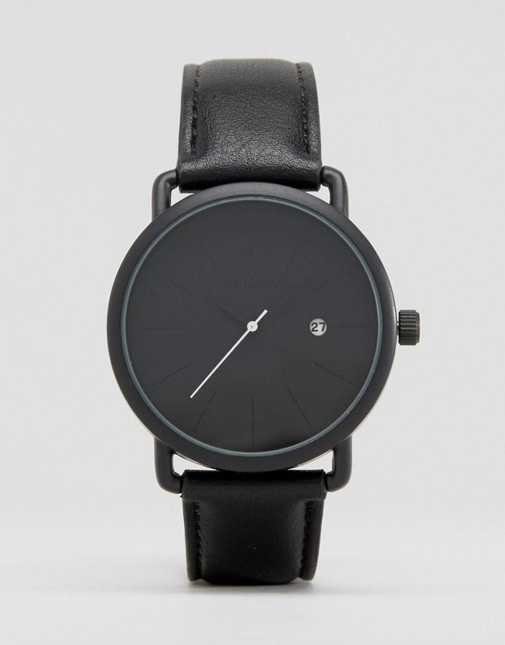 Asos Minimal Watch In Matt Black - Black