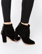 Asos Evette Suede Ankle Boots - Black Cow Suede