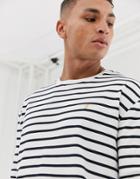 Farah Bain Long Sleeve Stripe T-shirt In Off White