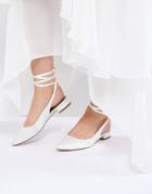 Asos Design Lovingly Bridal Ballet Flats - White