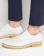 Zign Leather Crepe Sole Derby Shoes - White