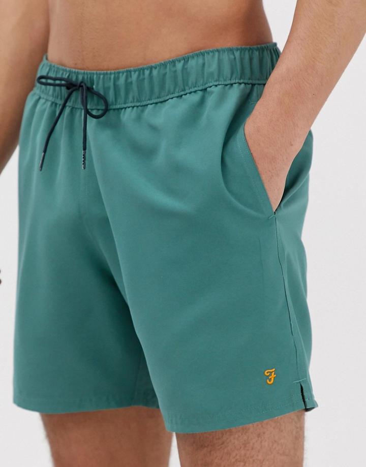 Farah Colbert Logo Swim Shorts In Green - Green