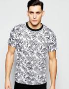 D-struct Mono Print Hawaiian T-shirt - White