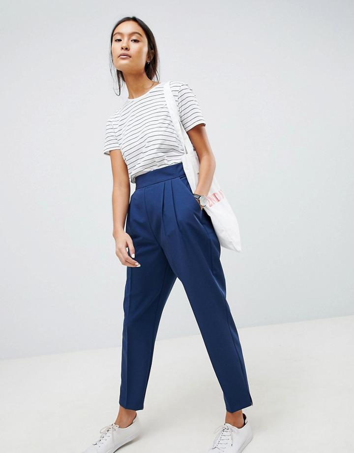 Asos Design High Waist Tapered Pants - Gray