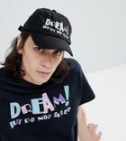 Dream But Do Not Sleep Retro Logo Embroidery Baseball Cap - Black