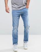 Esprit Slim Fit Jeans In Light Blue Wash - Blue