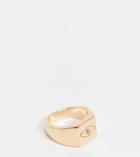 Reclaimed Vintage Inspired Square Chunky Signet Ring With Engraved Star In Gold
