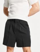 Asos Design Smart Cropped Bermuda Shorts In Black