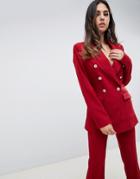 Y.a.s Buttoned Blazer Two-piece - Red