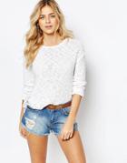 New Look Light Weight Knit Lace Sweater - White