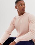 Jack & Jones Premium Cotton Knitted Sweater In Pale Pink - Pink