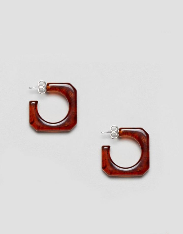Gogo Philipp Resin Hoop Earrings - Brown