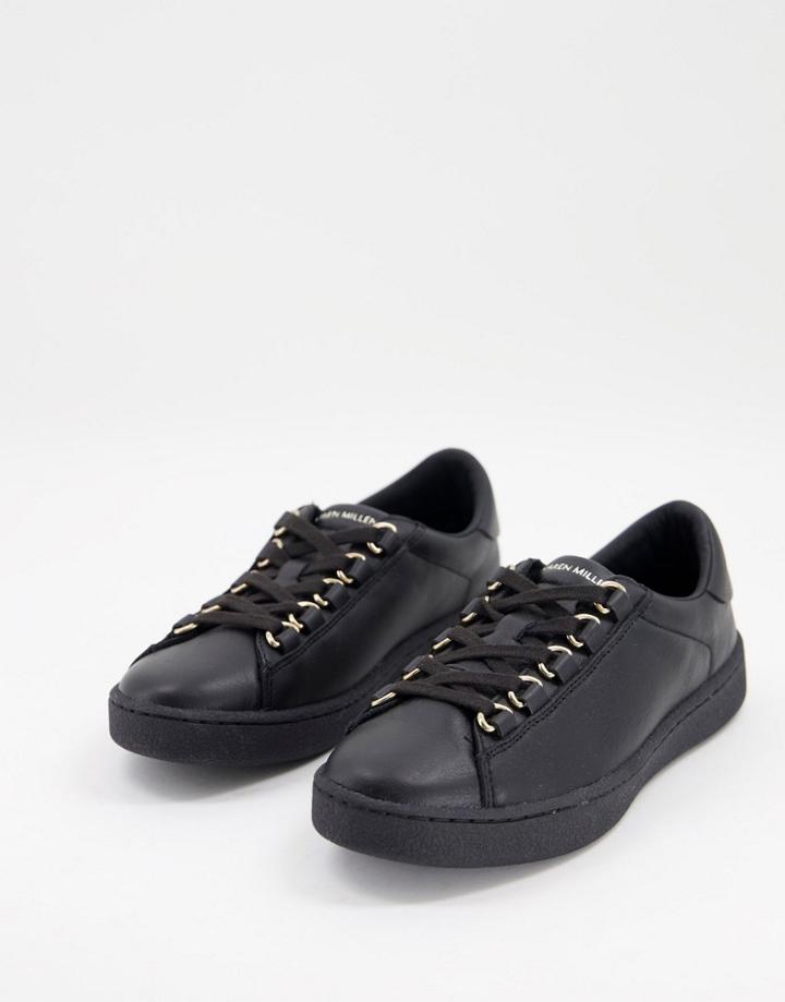 Karen Millen Side Stripe Sneakers In Black-white